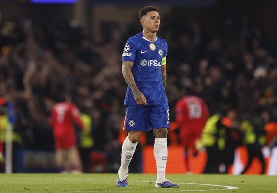 Enzo Fernandez saat bermain untuk Chelsea di Liga Champions