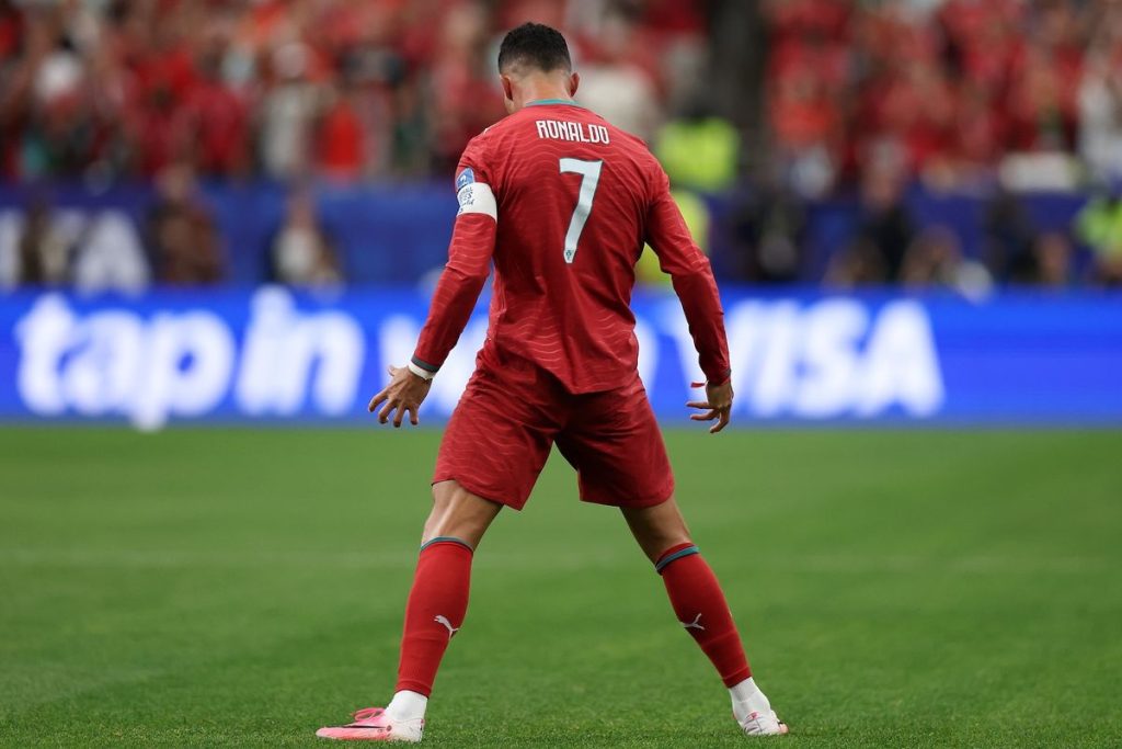 Cristiano Ronaldo merayakan gol saat Portugal mengalahkan Uzbekistan 5-0 pada laga Grup K Piala Dunia 2026.