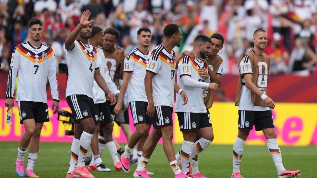 Pemain Jerman merayakan kemenangan atas Pantai Gading di Piala Dunia 2026.
