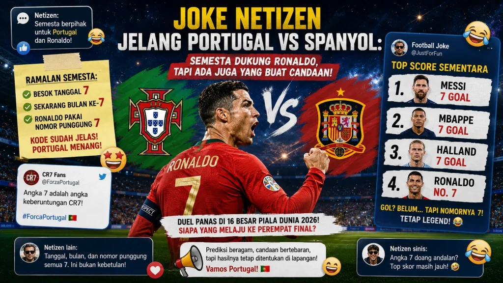 Meme viral angka 7 Cristiano Ronaldo jelang Portugal vs Spanyol