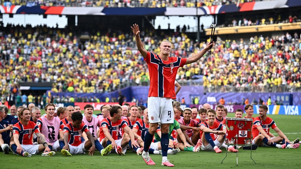 Erling Haaland saat membela Timnas Norwegia di Piala Dunia 2026.