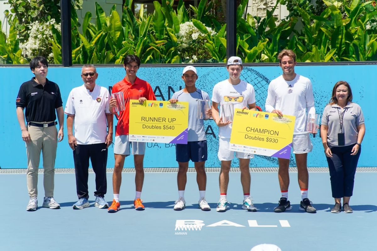 Rafalentino Ali Da Costa dan Ethan David Zapp runner up ganda putra M15 Bali 2026